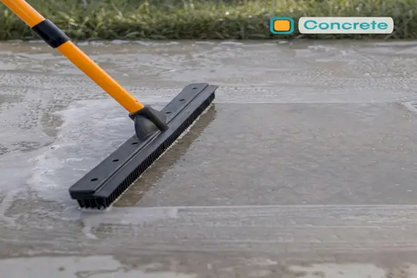FURemover Heavy Duty broom squeegee used on wet concrete